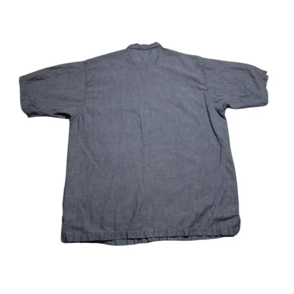 Reynolds & Perry Linen Hawaiian Shirt Gray Mens Sz XL Button Up Short Sleeve - Picture 13 of 13